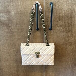 Kurt Geiger Light Pink Quilted Shoulder Bag with Gold Chain